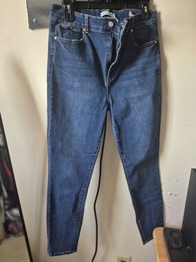 JustFab Women's Skinny Jeans in Dark Blue Denim